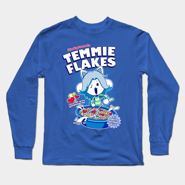 Temmie Flakes! Long Sleeve T-Shirt by watermelonium